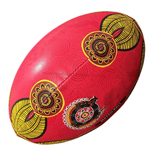 Pelota de rugby de entrenamiento tamaño 5 impresa totalmente personalizada cosida a mano con logotipo personalizado Equipo Promocional deportes goma pelota de rugby fábrica - Product Image 1