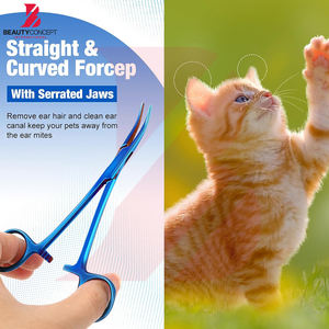 2 pièces, couleur bleue, fournisseur fiable, pinces droites et courbées en acier inoxydable, instruments chirurgicaux, forceps hémostatiques Kelly - Product Image 6