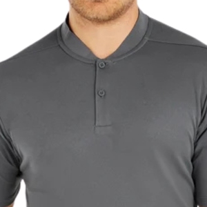 <b>Men</b> Performance <b>Collarless</b> Polo <b>Shirt</b> Breathable Quick Dry Stretch Fabric Athletic Golf Tennis Running Gym Training Sportswear - Product Image 3