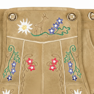 Men's Embroidered <b>Woven</b> Worsted Lederhosen <b>Shorts</b> High Waist Solid Pattern Casual Bavarian Style Handcrafted - Product Image 6