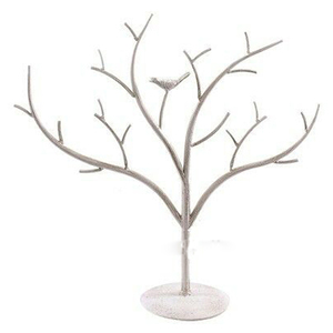 Support de Noël en bois neutre pour décorations et ornements, en forme d'arbre, avec éclairage LED, en métal et bois poli - Product Image 5