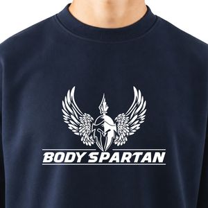 Sudadera de cuello redondo azul marino para hombre, de forro polar grueso, manga larga, informal, deportiva, para entrenamiento y uso diario. - Product Image 2