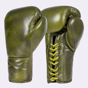 Gants de boxe en cuir vert de qualité supérieure, légers, imperméables, protection UV, à lacets, respirants, unisexes, équipement de combat pour adultes - Product Image 6