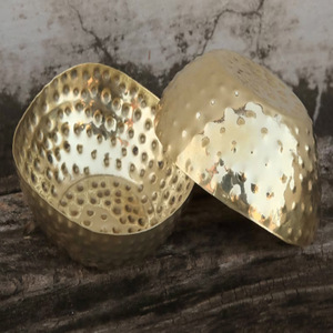 Portavelas de Metal Dorado, Portavelas Oriental Negro, Decoración para Sala de Estar, Recipiente Dorado para Velas, Portavelas Negro - Product Image 5
