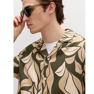 Premium Pure Cotton Floral Pattern <b>Half</b> Sleeve <b>Shirt</b> for Men Comfortable Tropical Holiday Casual Outfit - Product Image 2