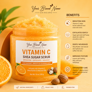 Vitamin C Shea Sugar <b>Body</b> <b>Scrub</b> for Wholesale Deep Exfoliating Moisturizing Natural <b>Body</b> Polish OEM Private Label Bulk Supplier - Product Image 3