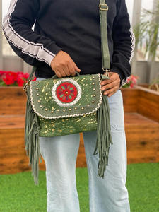 New Metallic Fur <b>Suede</b> Leather Fringe Handbags Western Stylish Crossbody Sling Purse Hot Selling Shoulder Strap <b>Bags</b> for Women's - Product Image 2