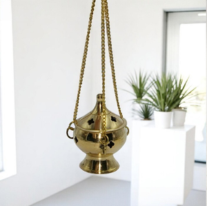 Support minimaliste en laiton pour brûleur d'encens à bougie chauffe-plat avec plateau en maille amovible, disponible à prix de gros. - Product Image 5