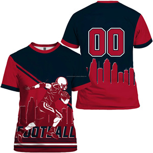 Camiseta de manga corta de talla grande para hombre 2025, nombre personalizado y gráfico de fanáticos, fútbol americano, transpirable para la temporada de verano - Product Image 1