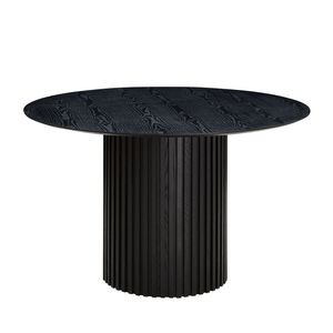 Tavolo da Pranzo Rotondo Moderno Stile Mid-Century da 46,45 Pollici in MDF Nero per Sala da Pranzo e Cene - Product Image 2