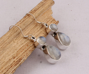 Natural Rainbow Moonstone <b>Earrings</b> 925 <b>Silver</b> Handmade Jewelry Manufacturer Blue Fire Moonstone Cabochon <b>Earrings</b> Bulk Wholesale - Product Image 5