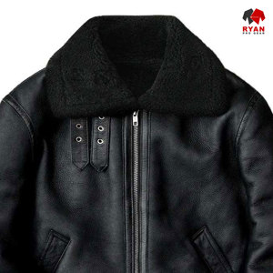 แจ็คเก็ตหนังแท้แบบกำหนดเองสำหรับผู้ชาย ยี่ห้อ Ryan Pro Gear เนื้อผ้านุ่มสบาย ระบายอากาศได้ดี พร้อมโลโก้แบบกำหนดเอง ดีไซน์ OEM - Product Image 5