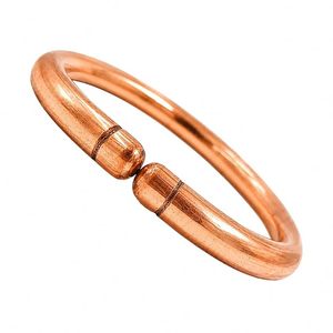 Elegant Smooth Copper Open Bangle Simple Polished Copper Kada <b>Bracelet</b> – Adjustable Unisex Wrist Jewelry - Product Image 4