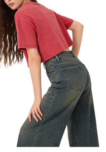 T-shirt court pour femme, coupe épaules tombantes, délavé, personnalisable avec logo, vente en gros OEM, vêtements de sport pour femme, haute qualité, meilleure vente - Product Image 6