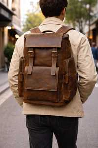 Mochila de Cuero Genuino Personalizada, Bolsa de Viaje de Cuero para Hombre, Mochila Impermeable para Portátil, Mochilas de Cuero Real de Lujo LBK-0129 - Product Image 4