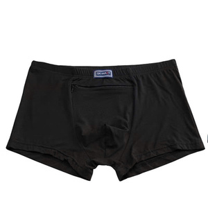 GOTS Certificate 100% Organic Cotton Single <b>Jersey</b> Men's Recovery <b>Boxer</b> Briefs with Ice Pack Pocket | ODM OEM Private Label - Product Image 5