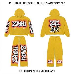 ชุดวอร์มผู้ชาย ZAINI Premium 350g ผ้าฝ้ายฟลีซ สีเหลืองล้วน เสื้อฮู้ดดี้ กางเกงจ็อกเกอร์  รับสกรีนโลโก้ ระบายอากาศได้ดี สไตล์สตรีทแวร์ - Product Image 1