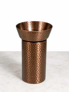 Quemador de Incienso de Cobre Martillado a Mano con Base Cilíndrica, Decoración Aromática para el Hogar - Product Image 1