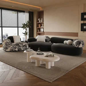 Bilbao 2-Seater Retro Pebble <b>Sofa</b> Special-Shaped Minimalist Couch for <b>Small</b> Apartments Homestays Beauty Salons - Product Image 6