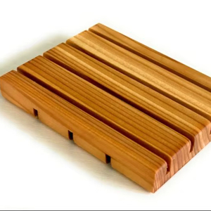 Natural Bamboo Wood Soap Holder Dish Rack Bathroom <b>Shower</b> <b>Storage</b> Support Plate Tray Elegant Wooden Bathroom Sets - Product Image 1