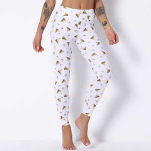 Women's Mid Waist Fitness Pants Christmas Digital Print <b>Yoga</b> <b>Leggings</b> Made of 100% Spandex Fabric - Product Image 5