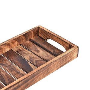 Bandeja de Madera Estilo Rústico, Apta para Lavavajillas, Bandejas Decorativas Multiusos, Accesorios para Mesa de Comedor - Product Image 4