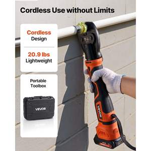 Outil de sertissage électrique PureFlow D0100X38A16 18V, kit de pressage PEX 1/2" 3/4" 1", anneaux en acier inoxydable, 3 mâchoires VPF, 2 pièces, 2AH - Product Image 5