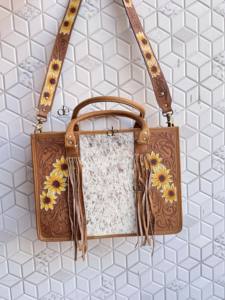 Sac fourre-tout à franges en cuir sculpté à la main Sac à main élégant en mousse Fourrure de vachette Collection élégante de sacs pour femmes multi-usages - Product Image 3