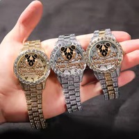 Jam Tangan Berlian Moissanite Elegan Terlaris, Jam Tangan Mewah Fashion dengan Detail Batu Premium untuk Gaya Sehari-hari Sedang Diskon