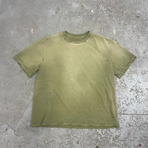 T-shirt Streetwear Hip Hop délavé pour homme en coton, style vintage, avec logo personnalisé imprimé, vente en gros de t-shirts délavés - Product Image 3
