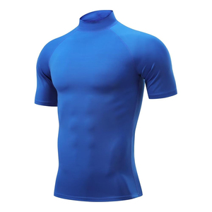 Camiseta de Compresión de Manga Larga para Hombre, Protección UPF50+, con Ribete Azul, Secado Rápido, para Deportes Acuáticos y Entrenamiento - Product Image 3