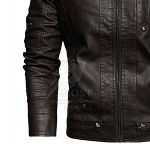 Chaqueta de Cuero para Hombre a Prueba de Viento, Último Modelo, Venta al Por Mayor, Chaqueta de Cuero Impermeable para Hombre, Superventas - Product Image 6