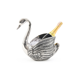 Modern Silver Swan Wine Bottle Holder Hand-Carved Decorative Wine Rack For Countertop & Home <b>Bar</b> Decor Luxury Tabletop Stand - Product Image 4
