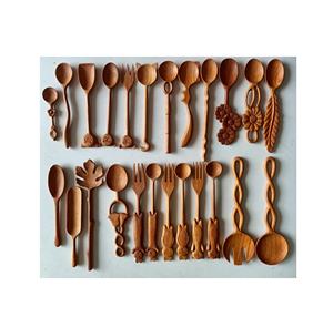 Eco-Friendly Dark Brown <b>Wooden</b> Utensil Set Spoon Fork for Home Restaurant Hotel or Party Wedding Tableware Use - Product Image 2
