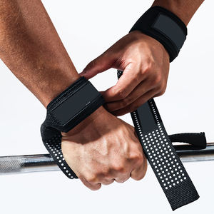 สายรัดยกน้ำหนักสำหรับเดดลิฟท์ ป้องกันการลื่น พร้อมที่รองรับข้อมือ และโลโก้แบบกำหนดเอง - Product Image 1