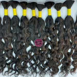 Cheveux naturels indiens bruts bouclés profonds Arrow Exim Single Donor pour tressage, noir naturel, 100g - Product Image 4