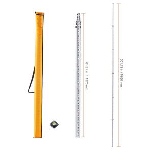 Asta Telescopica di Misurazione da 25 Piedi/10 Metri, Doppia Faccia, Asta di Livellamento da 1/10 Piede, Strumento di Misurazione in Alluminio per Tutte le Altezze - Product Image 6