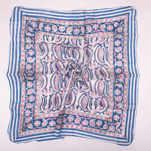 Craftjaipur – Bandana carré en toile de coton imprimé style Bagru, motifs floraux/géométriques, vente en gros pour promotion et branding - Product Image 4