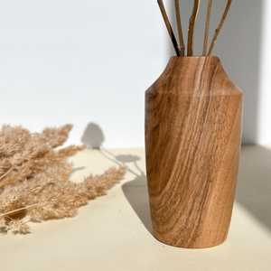 Vase en bois artisanal abordable pour fleurs séchées, herbe de la pampa et décoration de table rustique élégante pour la maison - Product Image 3