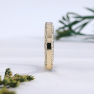 Luxury Diamond Accent Eternity Wedding Band <b>Ring</b> in Gold Minimalist Stackable Fine Jewelry for <b>Men</b> - Product Image 4