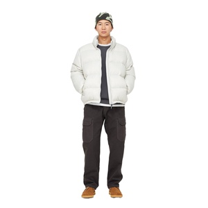 <b>Men's</b> <b>White</b> Puffer <b>Jacket</b> Winter Down Alternative Zip Up Regular Fit Stand Collar Waterproof Windproof Outerwear <b>Jacket</b> - Product Image 5