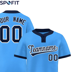 Camiseta de Béisbol Personalizada para Hombre 2026, Cuello en V, 2 Botones, Sublimada, Transpirable, Tallas Grandes, Uniforme de Equipo, Venta al Por Mayor OEM - Product Image 4