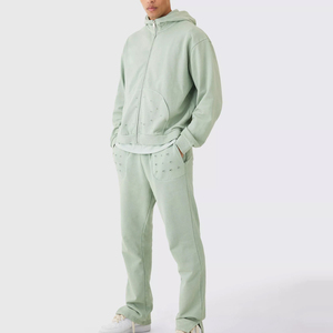 Chándal de Alta Calidad con Lavado Ácido, Talla Grande, Unisex, con Capucha, Informal, para Invierno, Diseño 2 en 1, Forro Polar, Hecho en Fábrica - Product Image 1