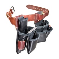 Ceinture à outils charpentier accessoires en cuir robustes sac d'électricien roulant pochette de rangement multifonction ceinture à outils d'électricien