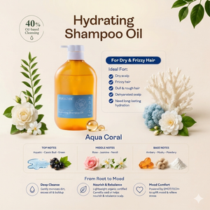 Yukazan Hydrating <b>Shampoo</b> Oil 500ml Concentrated Formula Camelia Infused <b>Moisturizing</b> Frizz Control Aqua Coral Fragrance Brand - Product Image 2