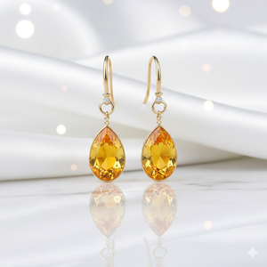 Boucles d'oreilles en pierres précieuses jaunes de 5 pouces, argent sterling 925 plaqué or 18 carats, 18 grammes, bijoux de mode, prix de gros - Product Image 5