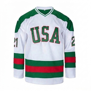 USA <b>Ice</b> Hockey Jersey Men's Full Sleeve V-Neck Moisture Wicking Anti-Bacterial Polyester Custom Embroidered Custom Team Name - Product Image 5