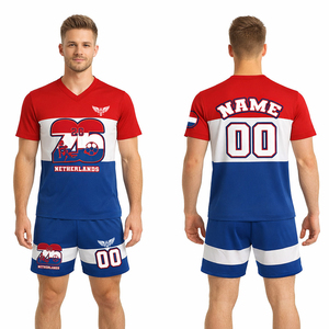 Conjunto de Camiseta y Pantalones Cortos de Fútbol con Diseño Personalizado del Tema de Holanda 2026, Uniforme de Fútbol con Nombre y Número Personalizados al por Mayor - Product Image 1