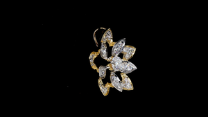 Floral Lab Grown Diamond Pendant | Marquise & Round Cut Flower Design Gold Pendant - Product Image 2