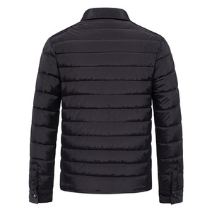 AOYUSON Unisex <b>Black</b> Puffer Jacket Windproof Casual Winter Coat Zipper Closure <b>Turtleneck</b> Collar Regular Fit Solid Color Front - Product Image 3